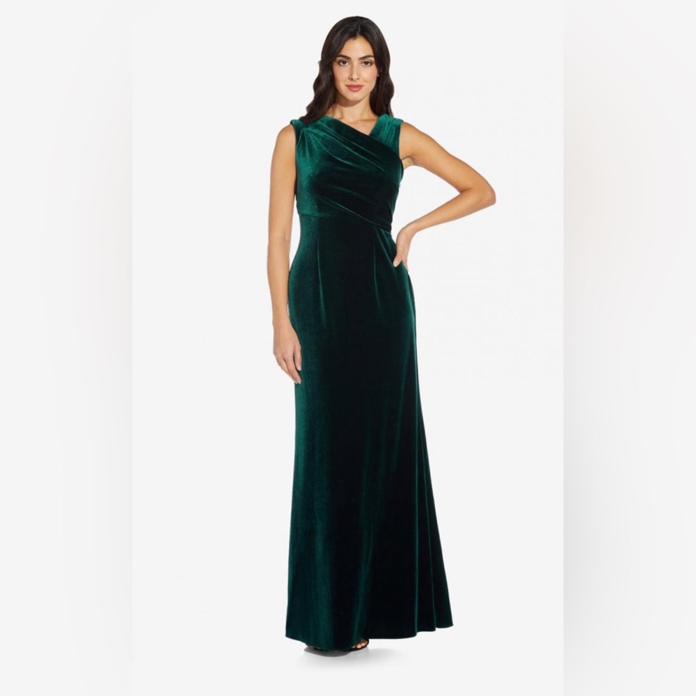 Adrianna Papell green velvet gown